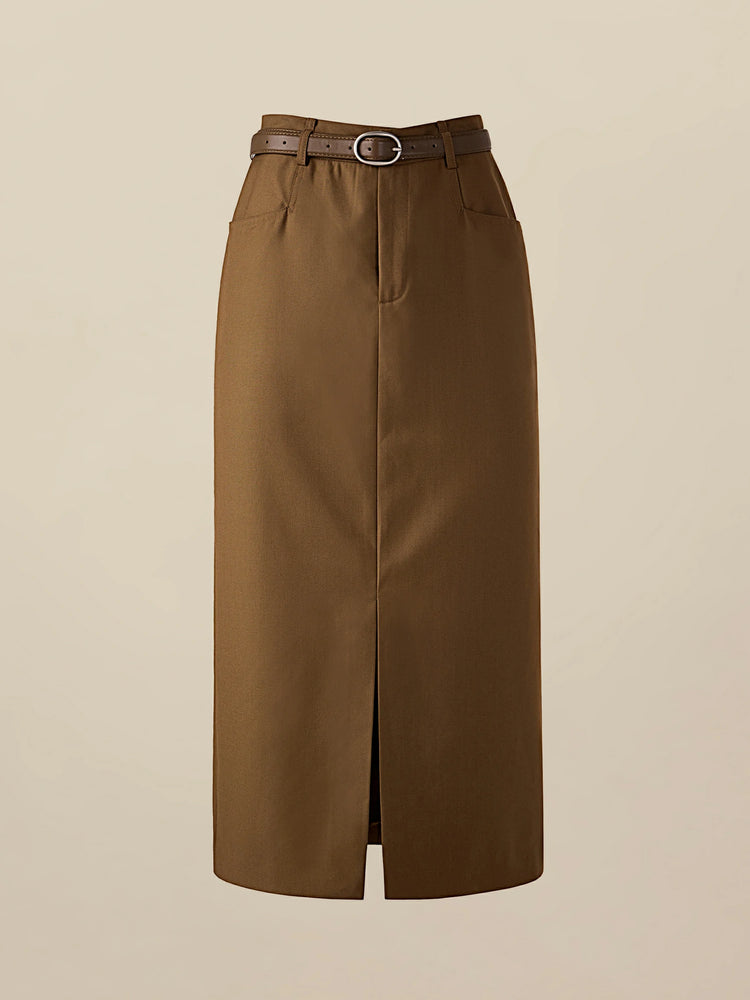 Amoretu Straight Slit Suit Half Skirt