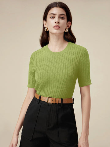 Amoretu 100% Lyocell Knit Sweater Top - Amoretu -