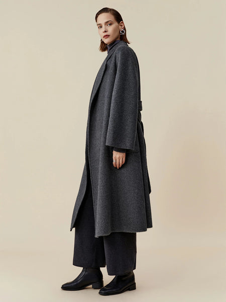 Women'S Elegant Double-Breasted Blazer with Adjustable Double Belt - Chic Notched Lapel, Long Sleeve, Polyester, Perfect for Spring & Fall, Casual Attire|Chic Notched Collar|Polyester Blaze