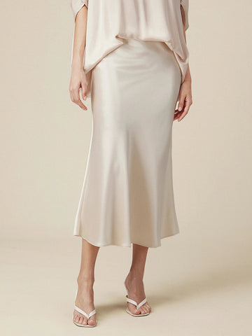 Amoretu 78% Acetate Satin Skirt - Amoretu -