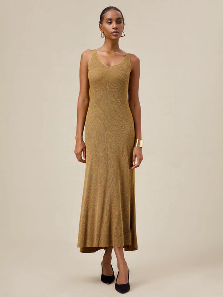 Dance All Night Metallic Maxi Dress
