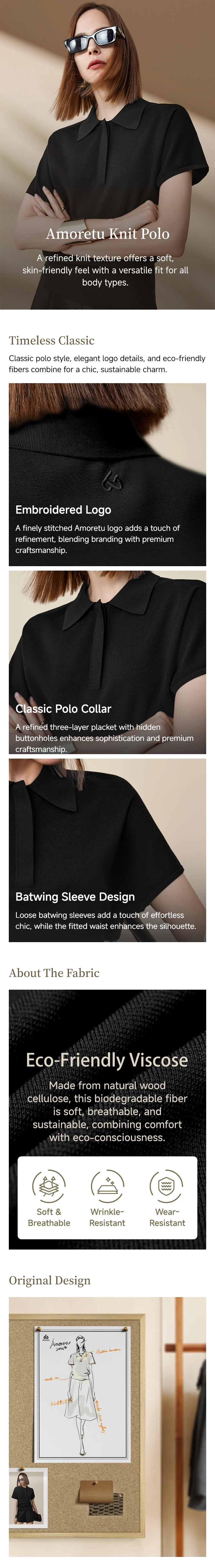 Amoretu Polo Neck Short Sleeve Knit Shirt