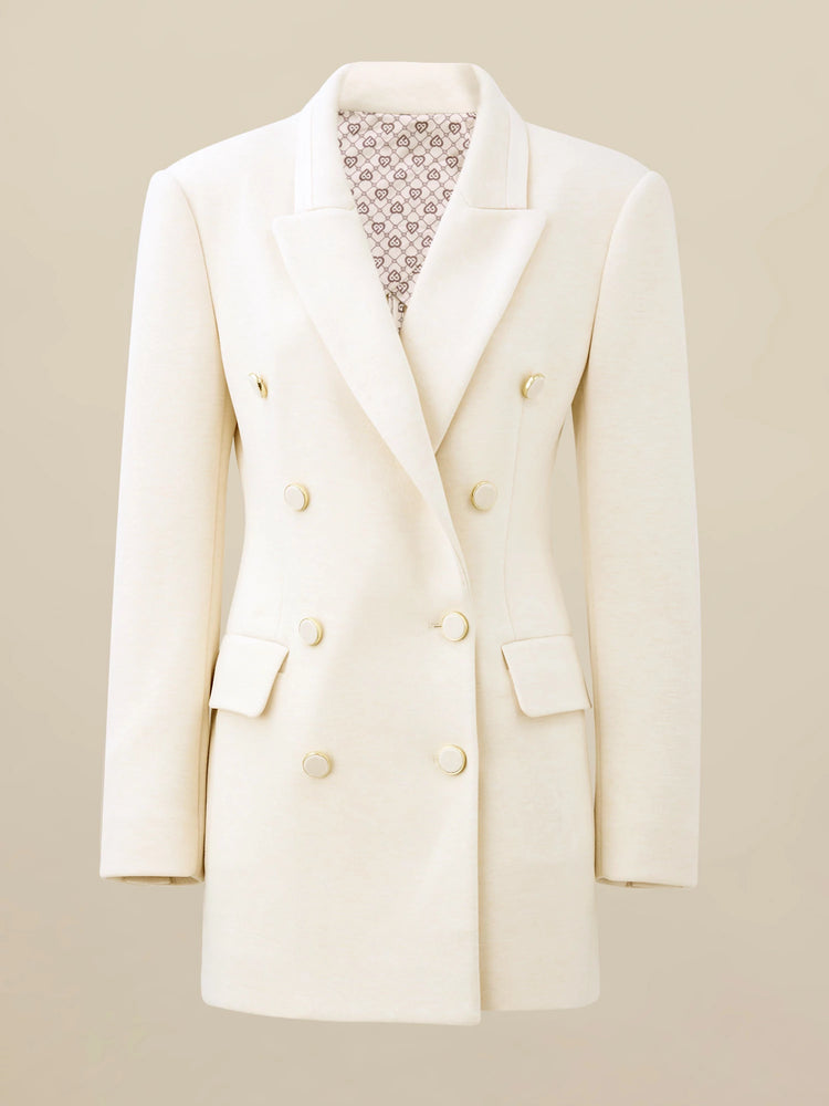 (FINAL SALE) Wool Peak Lapel Stretch Blazer