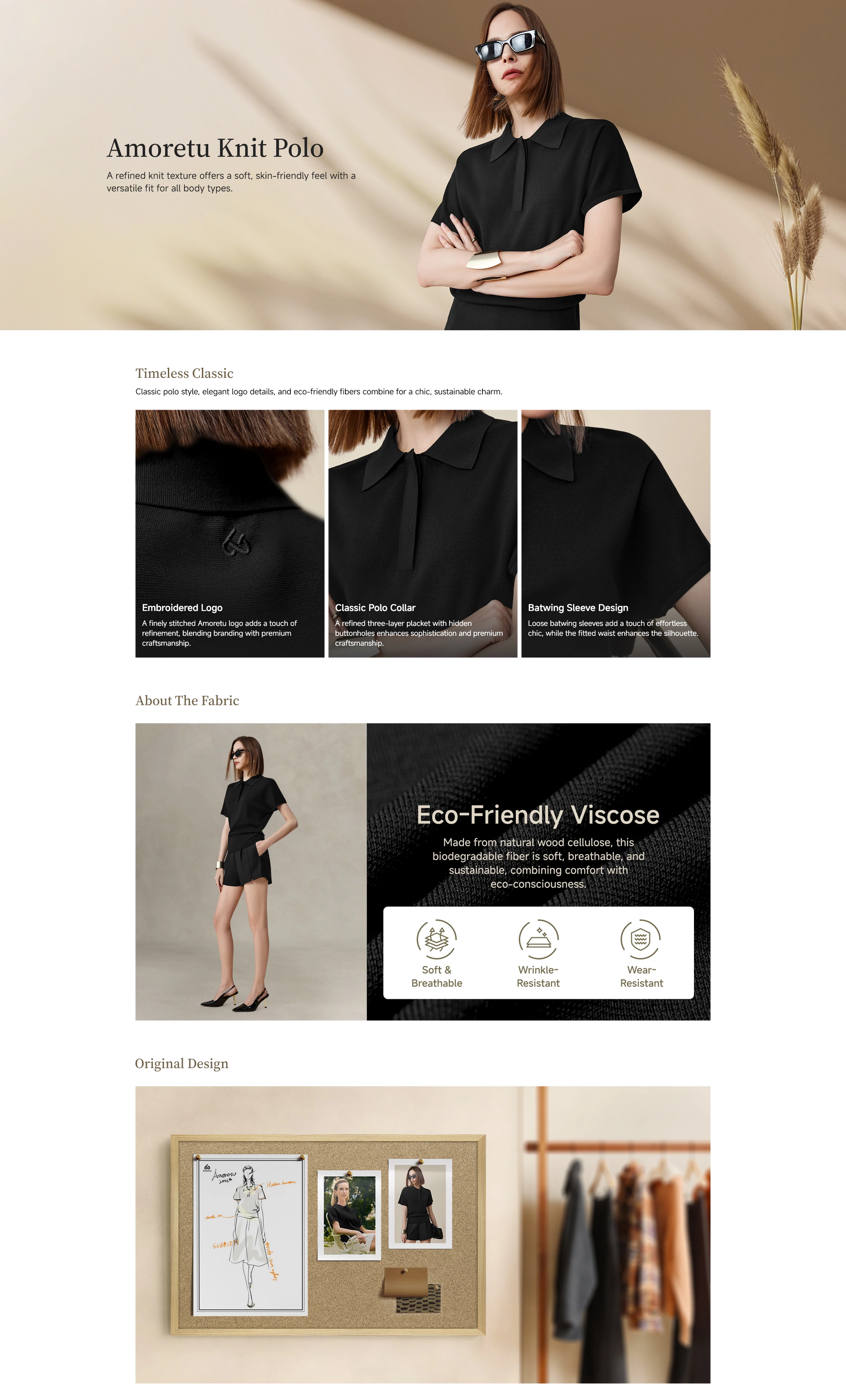 Amoretu Polo Neck Short Sleeve Knit Shirt