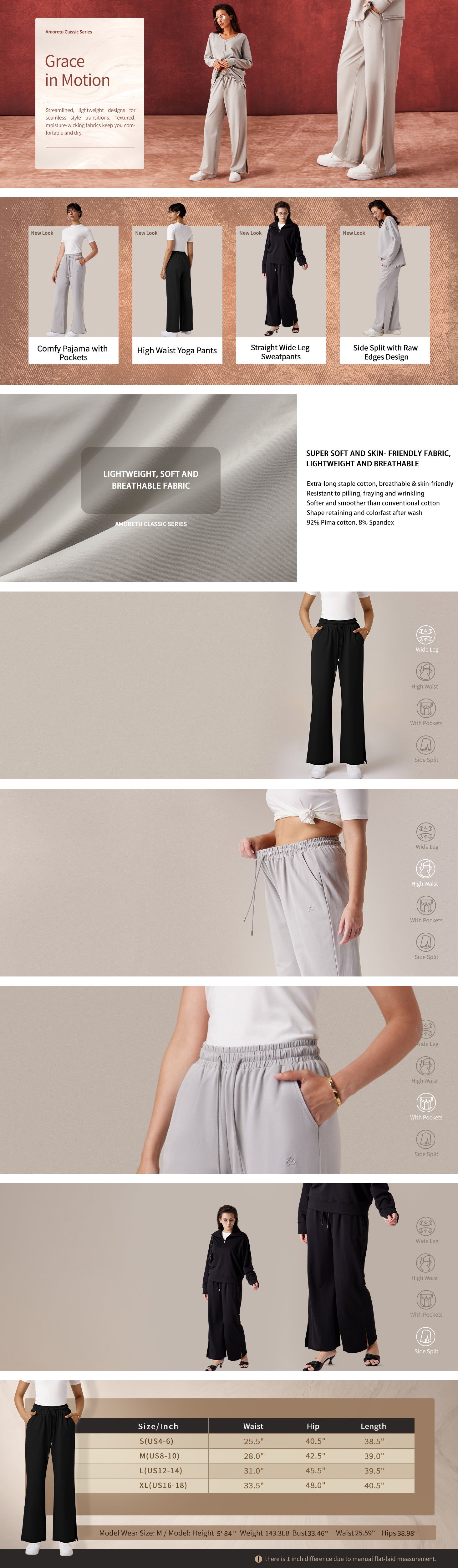 Amoretu High Waist Insert Pocket Embroidery Pants