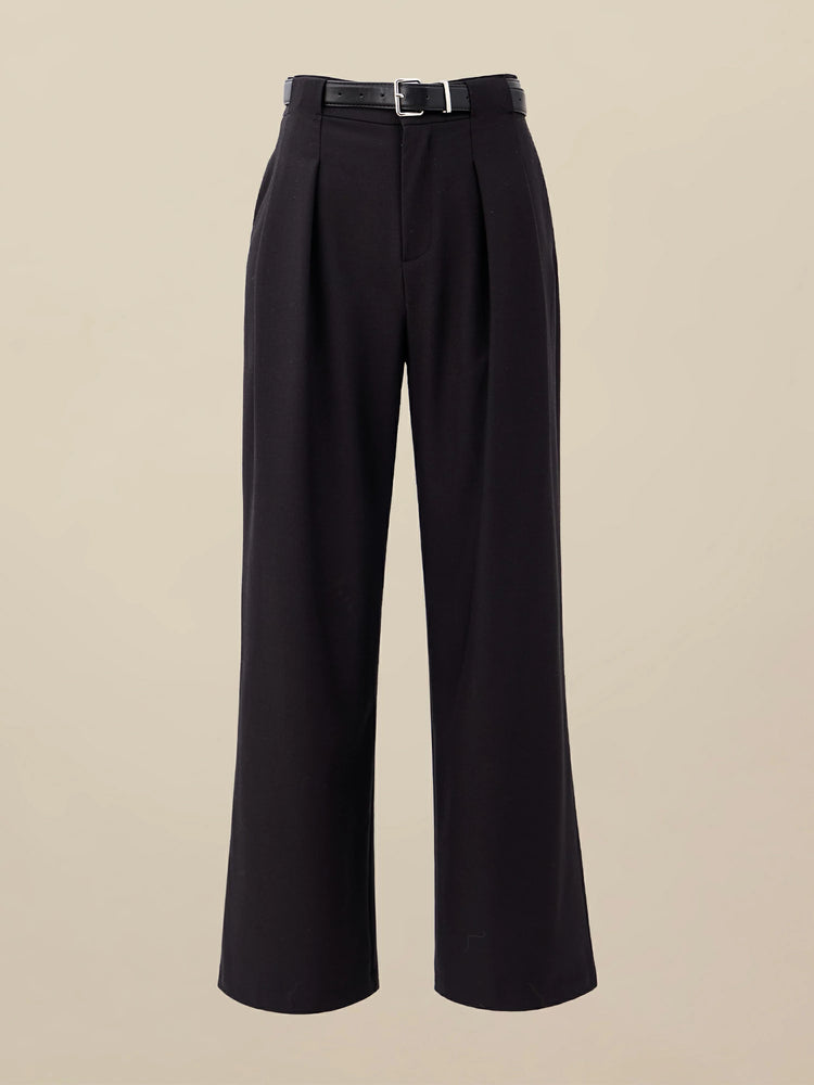 Amoretu Lyocell & Acetate Business Work Loose-Fit Pants