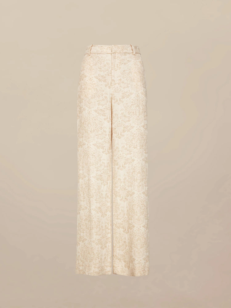 Amoretu Cotton & Linen Jacquard Suit Pants