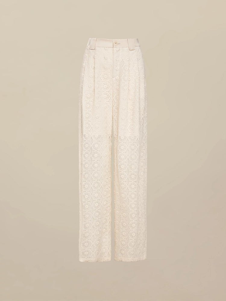 Amoretu Embroidered Lace Wide-Leg Pants