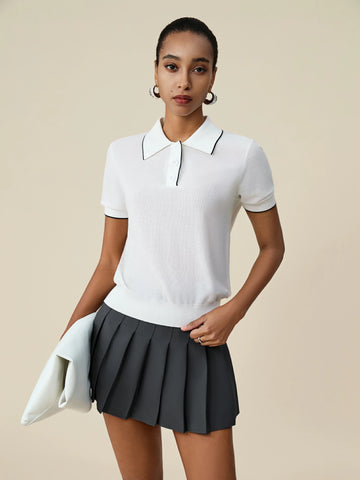 Amoretu Tencel Polo Collar Top