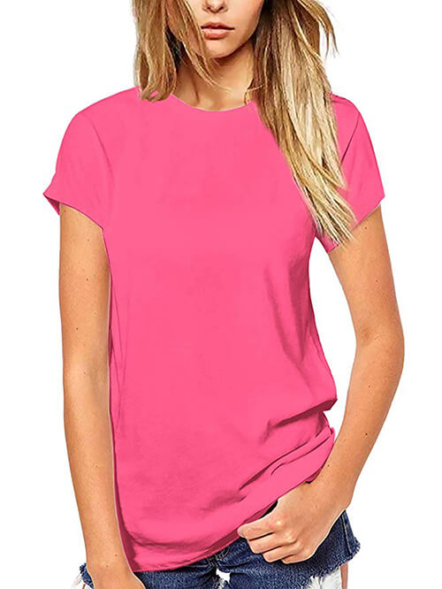 womens solid pink tops