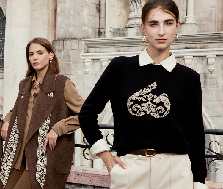 Amoretu Brand Patterned Sweater