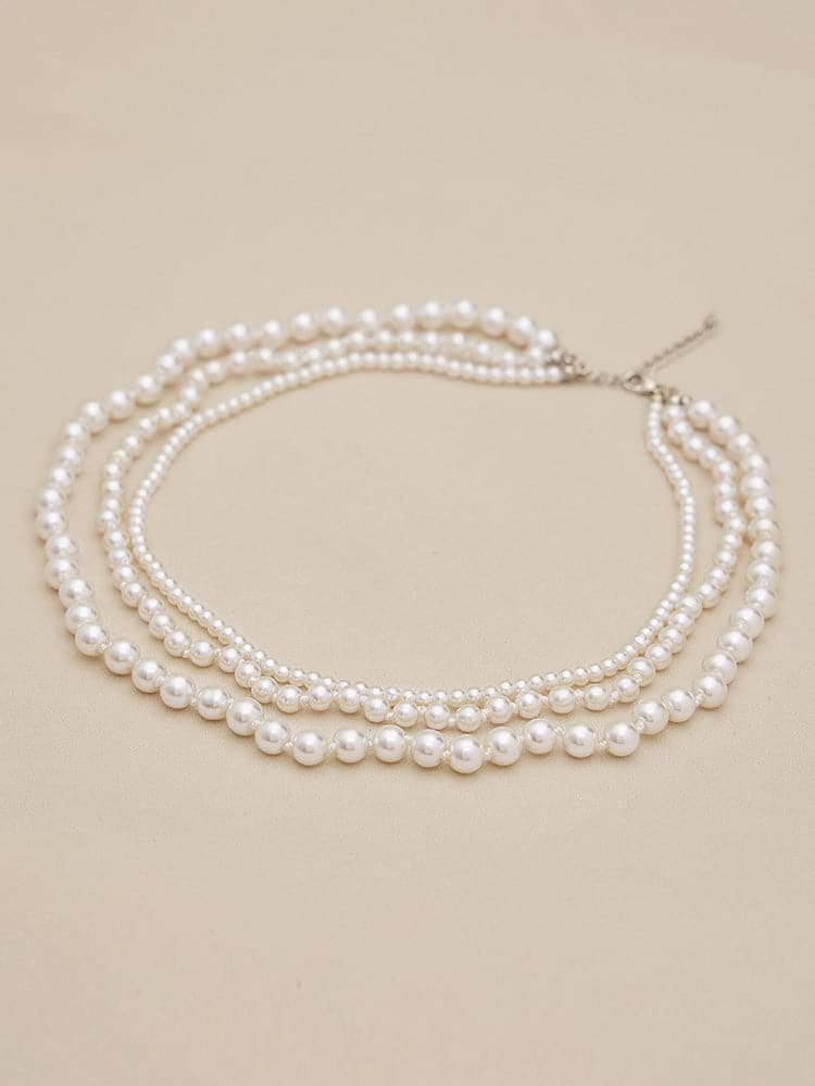 Amoretu Vintage Imitation Pearl Multi-Strand Necklace