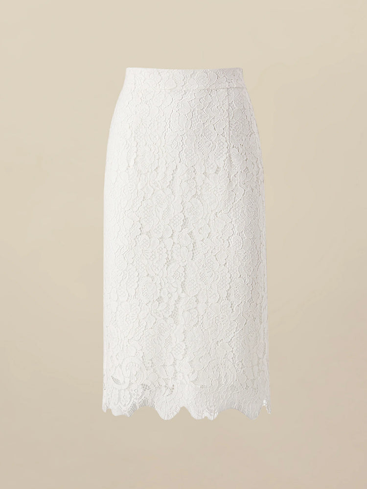 Amoretu Cotton High Waisted Lace Skirt