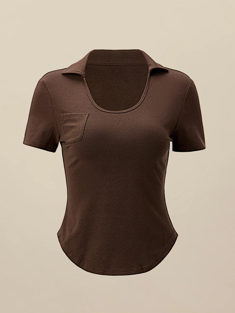 Amoretu Cotton Slim Fit Rib Knit Top