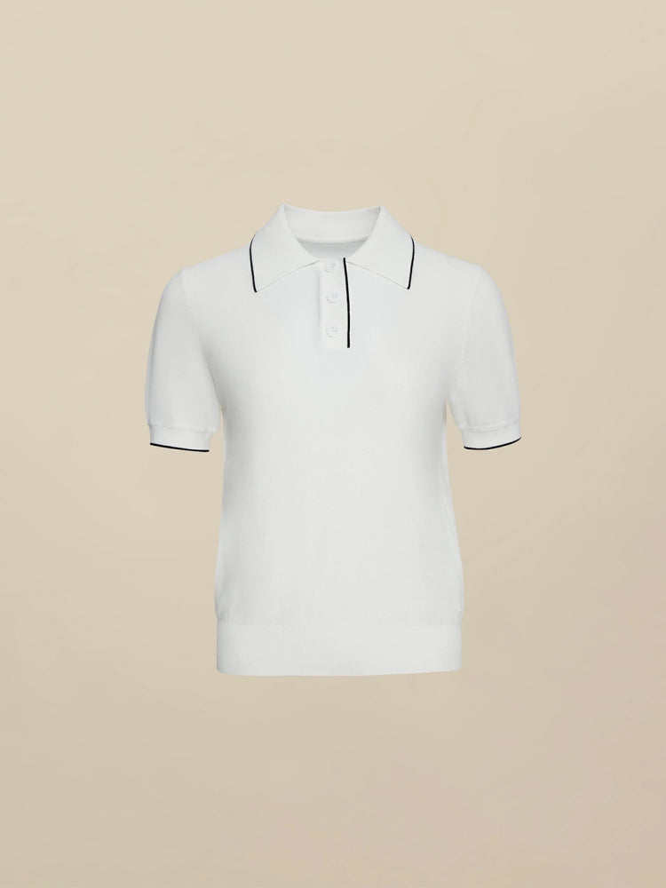 Amoretu Tencel Polo Collar Top