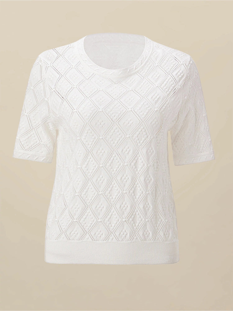 Amoretu 100% Lyocell Plaid Texture Top