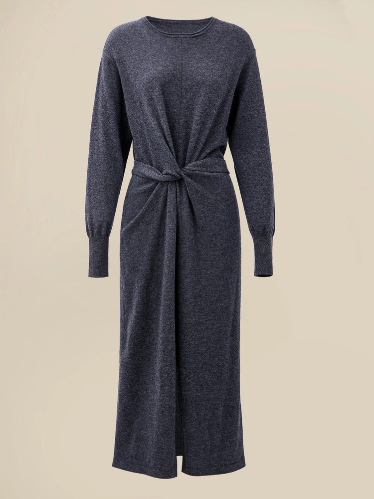 Amoretu 100% Wool Round Neck Knitted Dress