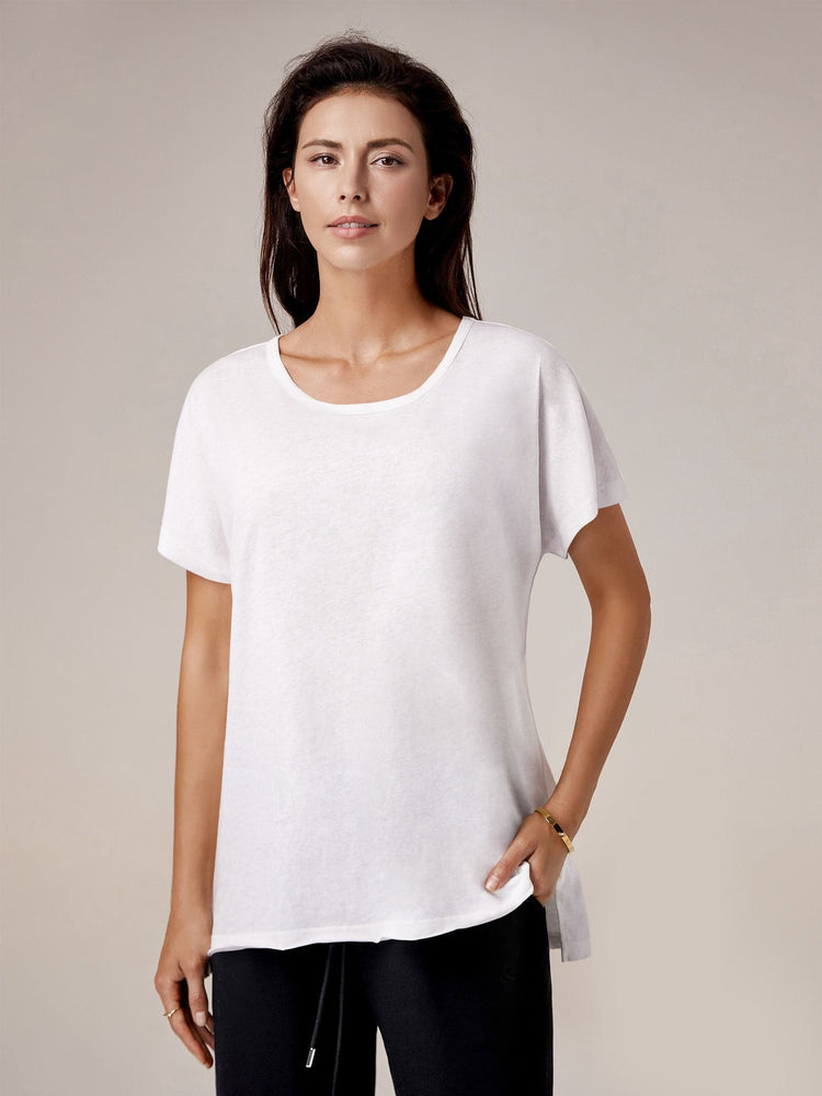 Amoretu 70% Cotton Round Neck Casual Short Sleeve Top