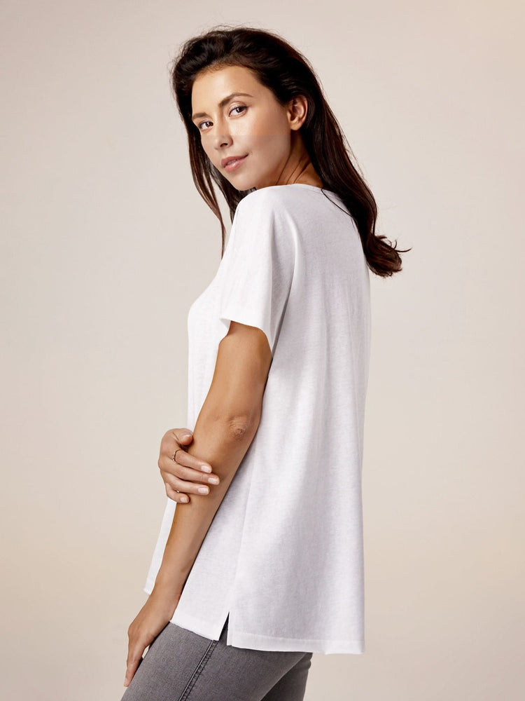 Amoretu 70% Cotton V Neck Casual Short Sleeve Top