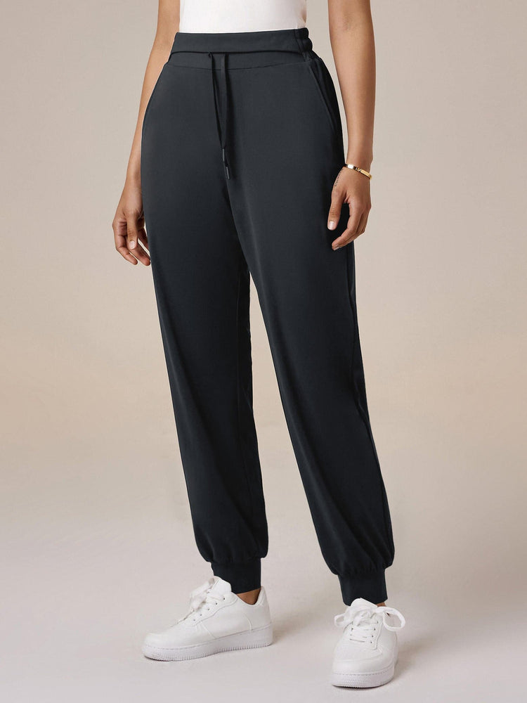 Amoretu 79% Nylon High Waisted Stretch Pants Sweatpants with Pockets