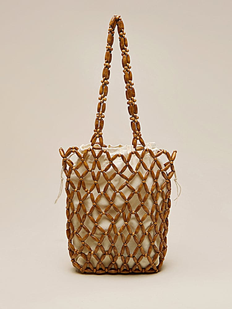 Hallow Wooden Bead Handbags
