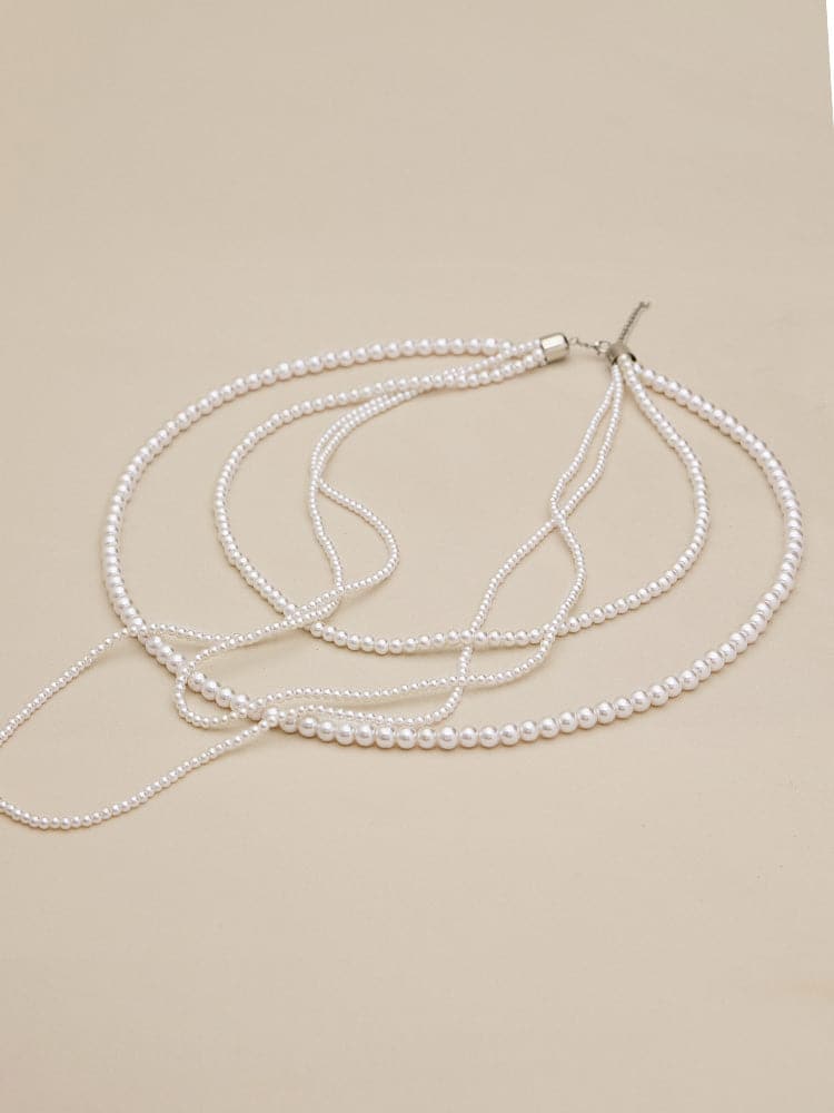 Amoretu Vintage Multi-Strand Faux Pearl Luxury Necklace