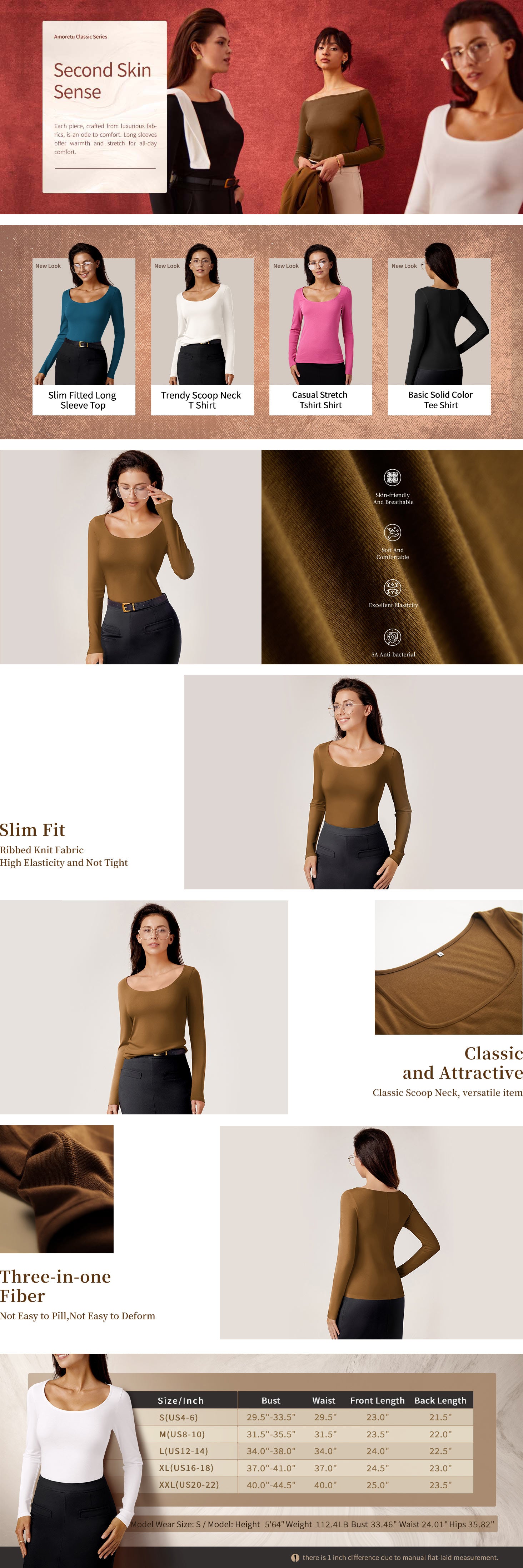 Amoretu Women's Scoop Neck Tee