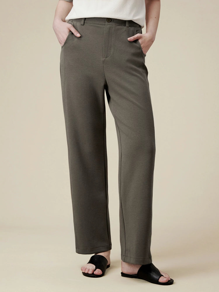 (FINAL SALE) Lyocell & Cotton Stretch Straight Pants