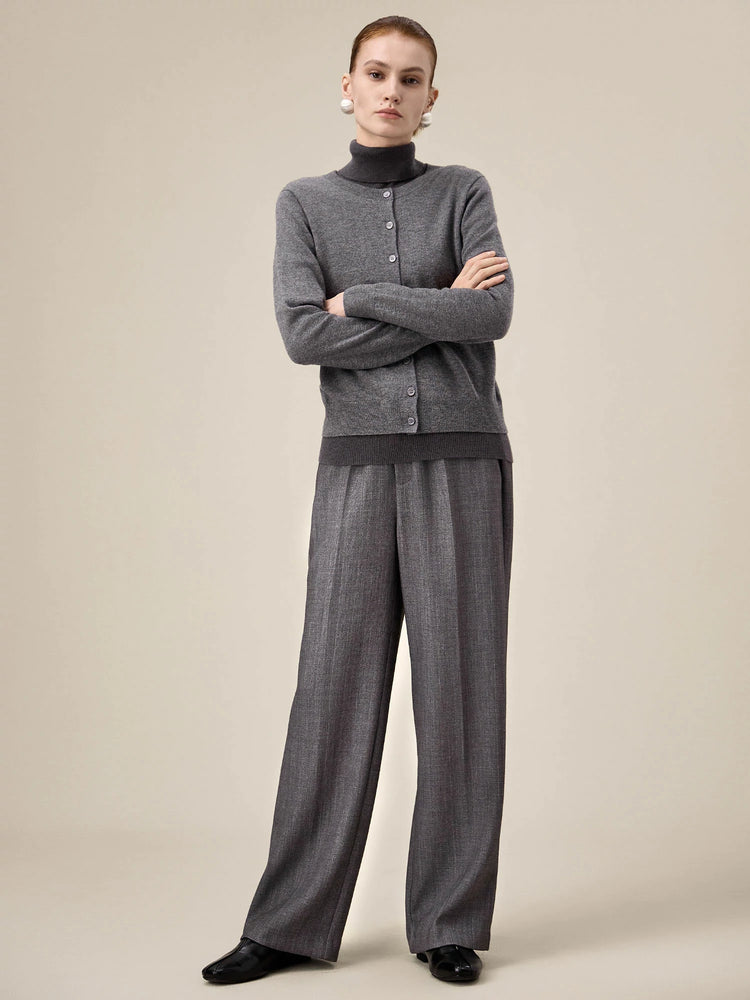 Amoretu Women's Wool Loose Straight Pants