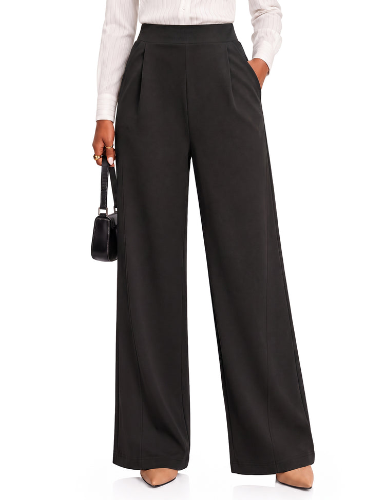 AMORETU HIGH WAISTED WIDE LEG PANTS FOR WOMEN, BUSINESS CASUAL TROUSERS