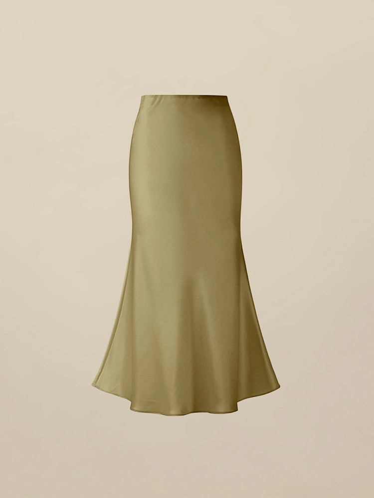 Amoretu Acetate Satin Skirt