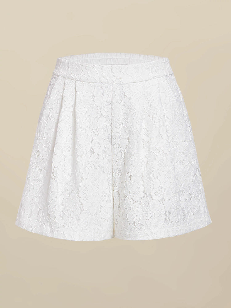 Amoretu Cotton Guipure Lace Shorts