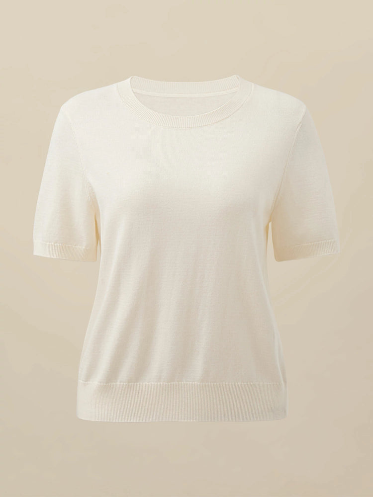 Amoretu Wool Short Sleeve Sweater T-Shirt