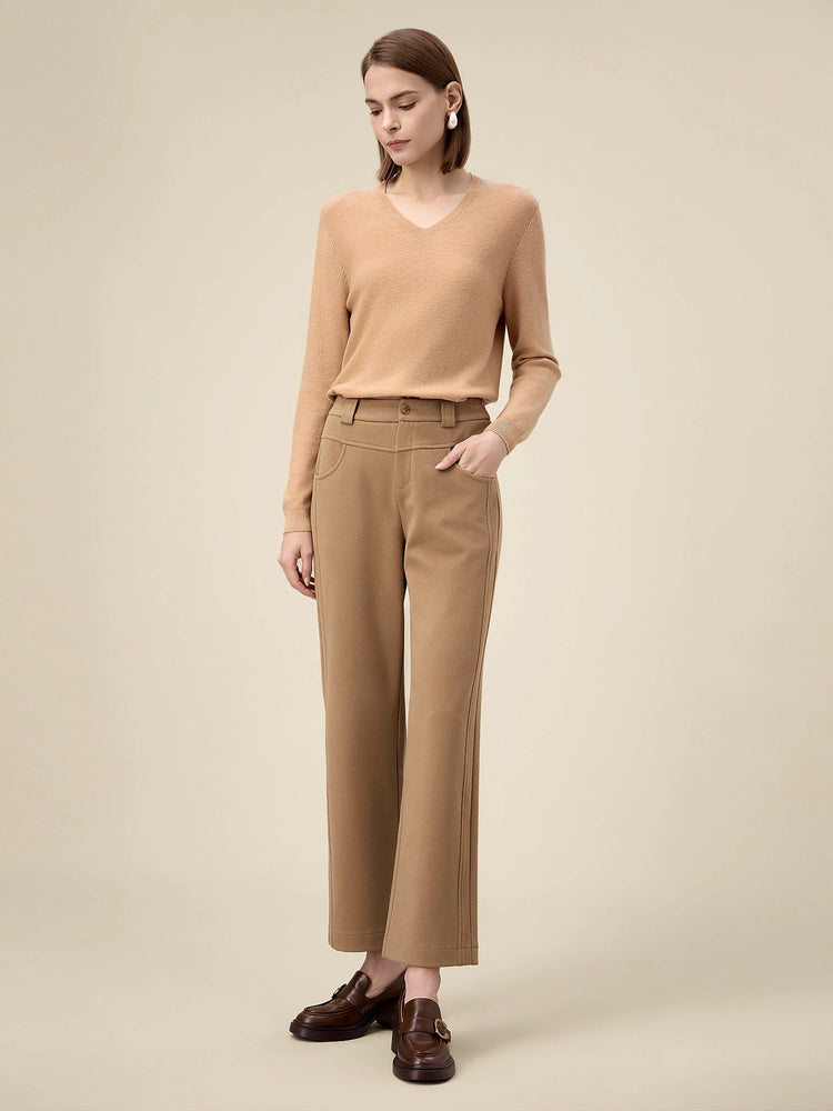 Amoretu Women's 100% Wool Simple Knitted Sweater