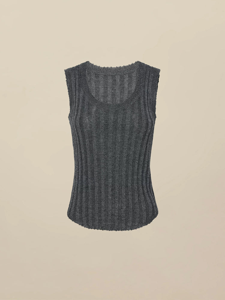Amoretu Wool U-Neck Sequin Knitted Vest