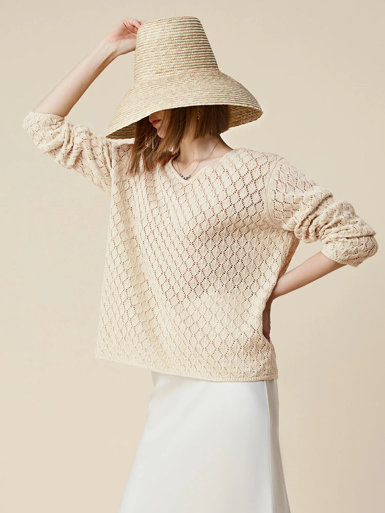 (FINAL SALE) Lyocell & Linen Sequin Knitted Top