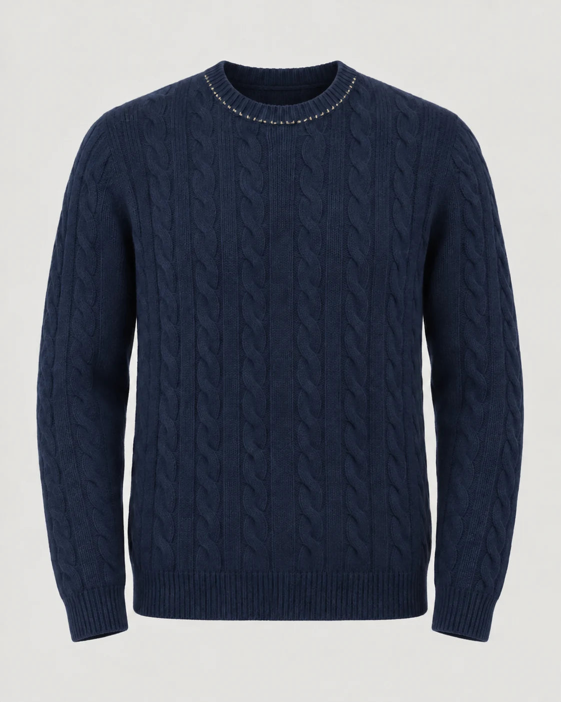 The Cable Crew with hand-stitched neckline