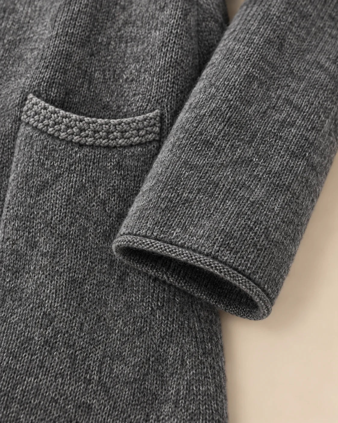 Tonal crochet finishing on the Studio Cardigan