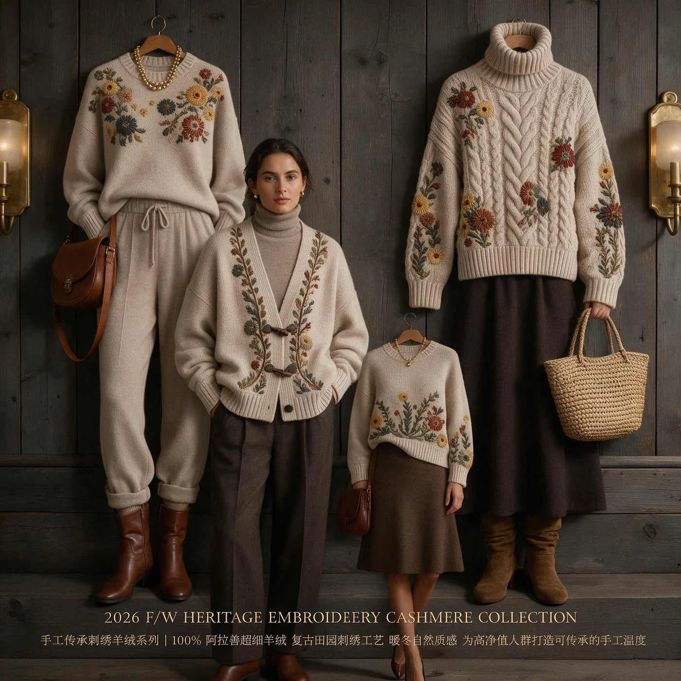 Botanical embroidery and warm autumn colours